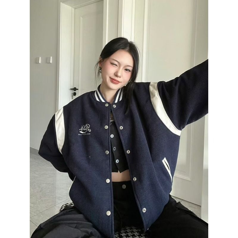 1506-1/J6681/P59高级感学院风棒球服外套女潮牌休闲夹克棒球服,男装夹克,星座1506-1