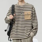 1506-1/WJD031/P38新品男士条纹长袖t恤男潮流体恤男款，男装T恤，星座1506-1