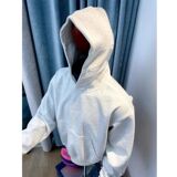 黑色连帽卫衣套装男重磅硬挺帽衫ootd穿搭一整套美式cleanfit外套，男装卫衣，星座1506-1