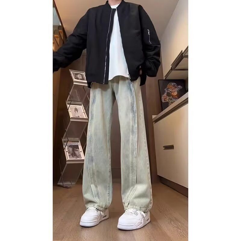 1506-1/KBLM30121/P60夏季新款美式复古做旧牛仔长裤,男装休闲裤,星座1506-1