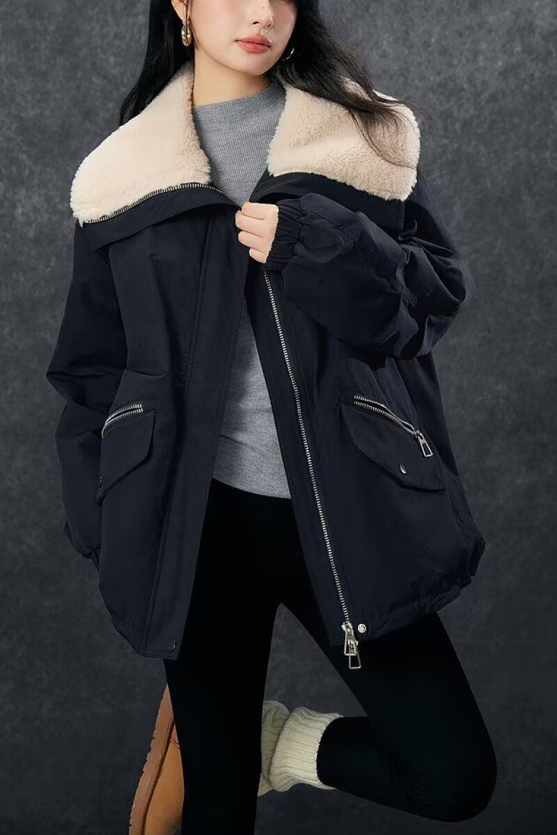 1506-1/JG9391/P100潮牌痞帅短款羊羔毛绒棉衣棉服外套图片