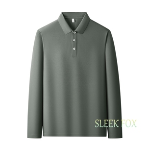 1506-1/CTP81001/P50纯色Polo长袖衬衫休闲简约微弹抗皱男图片