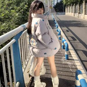 1506/MF9091/P98冬季美式复古刺绣字母棉服男女冬季棉袄1图片