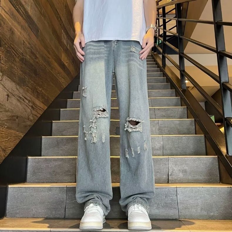 1506-1/KG6001/P44新款潮牌痞帅炸街裤子高街显瘦直筒长裤，男装休闲裤，星座1506-1