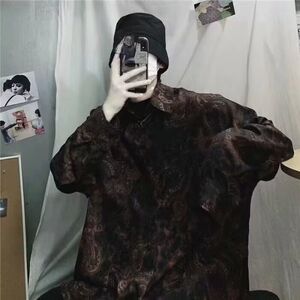 1506-1/C6391/P30秋季新款衬衫男宽松小众设计感上衣图片