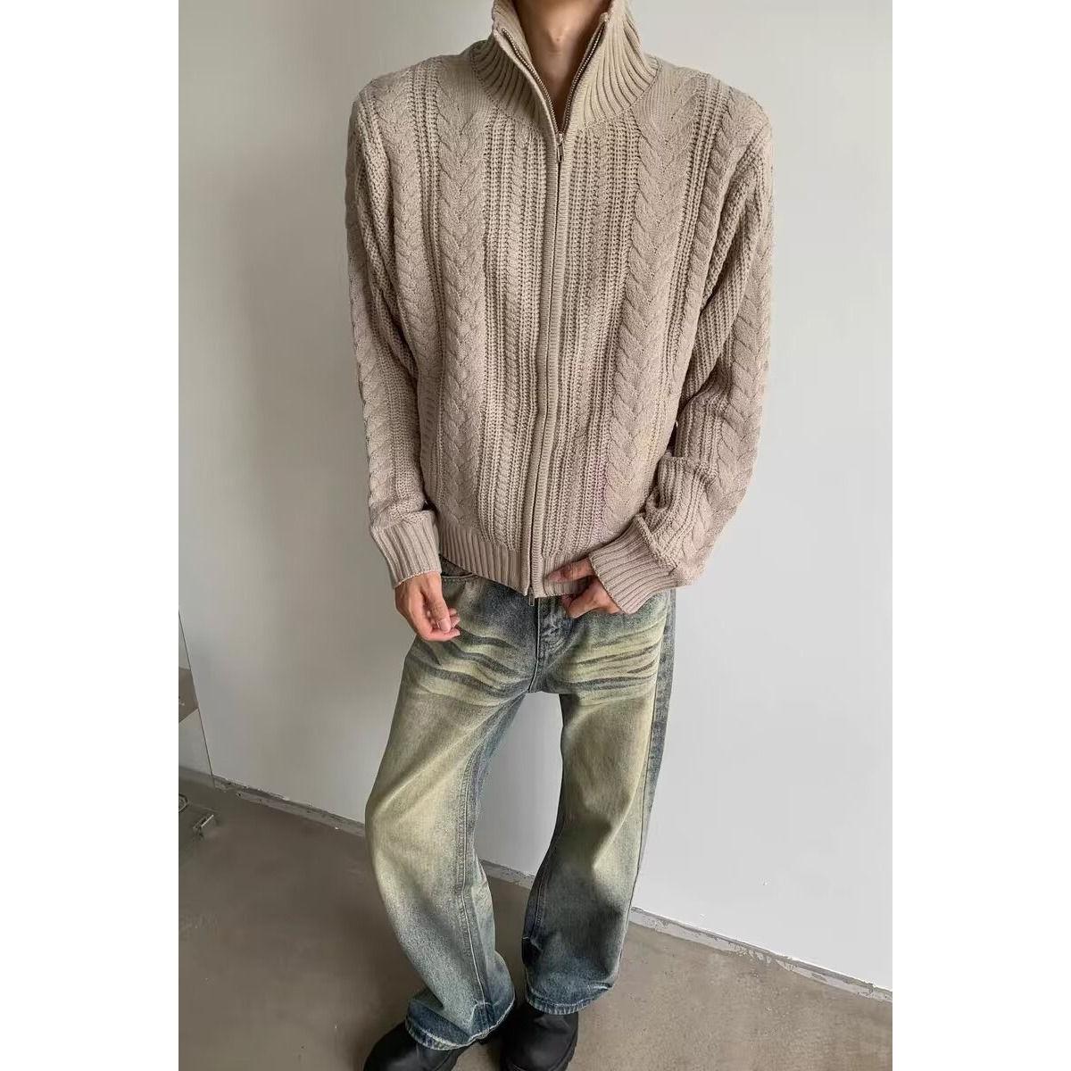1506-1/MMY621/P79针织开衫粗线秋冬宽松显瘦麻花潮图片