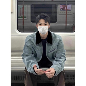1506-1/JJK9821/P79高级感工装短款上衣高街潮牌飞行员夹克图片