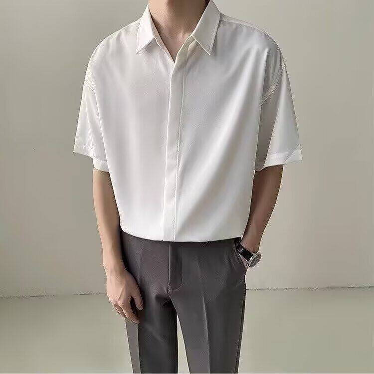 1506-1/CC581/P31复古衬衫男夏装港风学生宽松图片