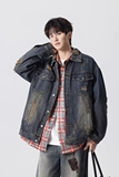 1506-1/JJ521/P78重工美式破洞牛仔外套男女，男装工装外套，星座1506-1