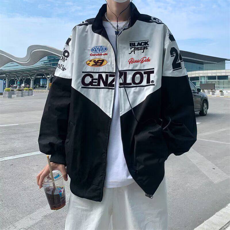 1506-1/JA681/P62复古赛车服外套男装高级感痞帅机车夹克图片