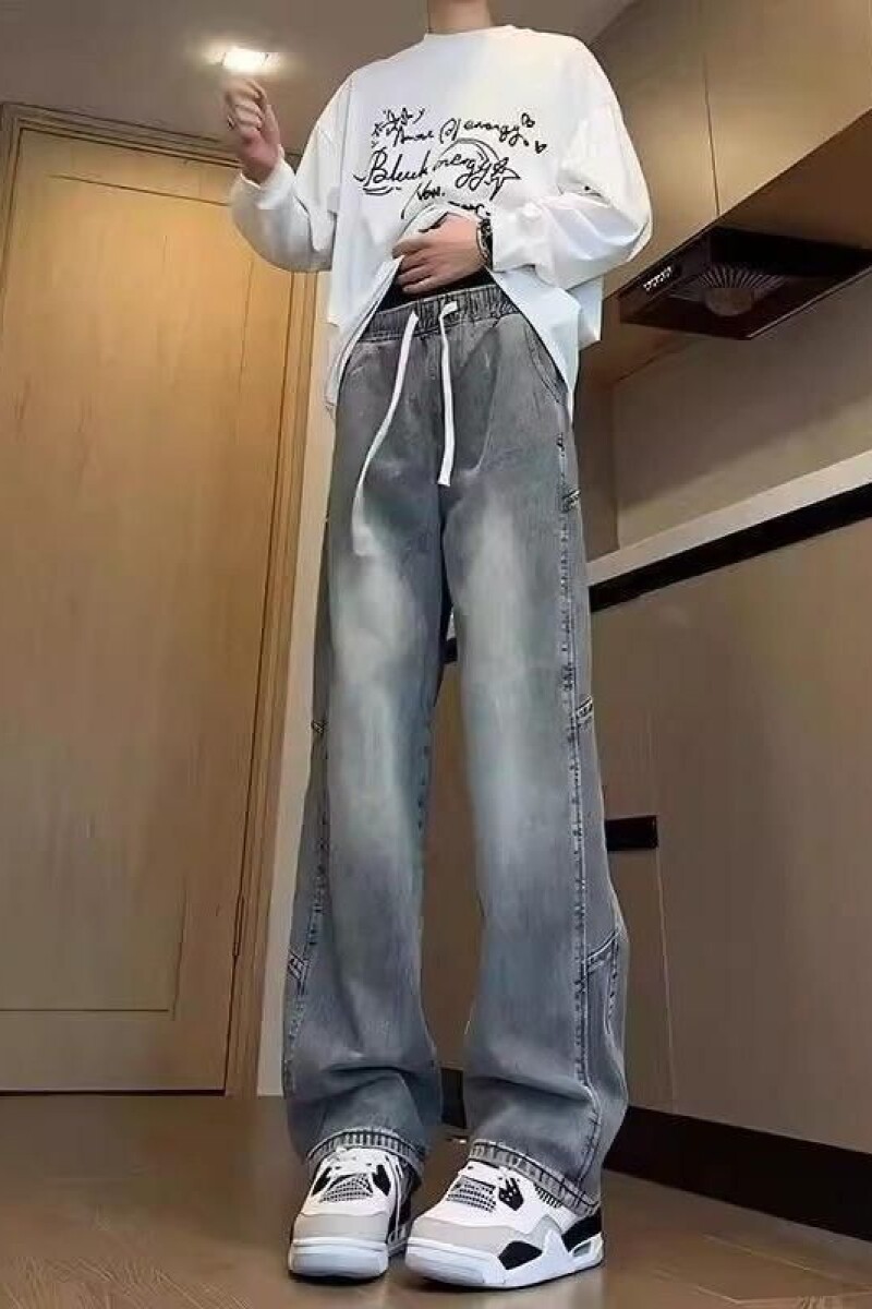 1506-1/KGEY8051/P52黑色渐变牛仔裤男夏季铆钉拼接,男装牛仔裤,星座1506-1