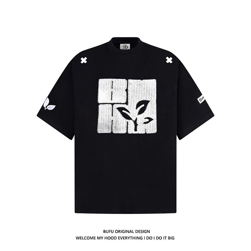 1506-1/TBLT11581/P44夏季落肩上衣刺绣T恤情侣款宽松设计感小,男装T恤,星座1506-1