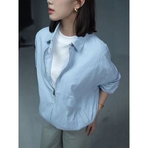 1506-1/JPX9600721/P62轻熟百搭立领防风宽松尼龙休闲夹克外套图片