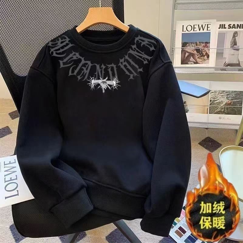 1506-1/WW0171/P35新款美式复古字母印花卫衣上衣男图片