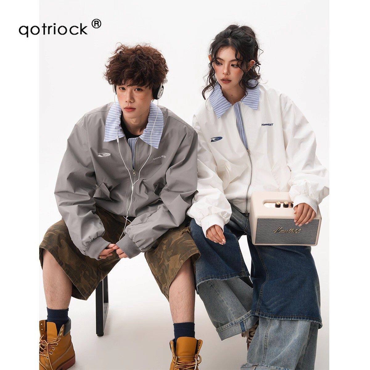 1506-1/JJK5081/P62潮条纹拼接棒球服外套宽松情侣开衫,男装夹克,星座1506-1
