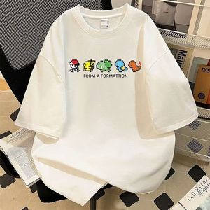 1506-1/TCYMT3721/P43印花短袖T恤男女潮宽松ins风设计感图片