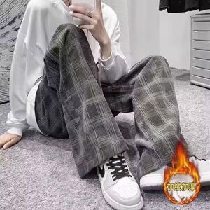 1506/Kk1581/P32格子裤子潮流宽松韩版百搭阔腿休闲裤2图片