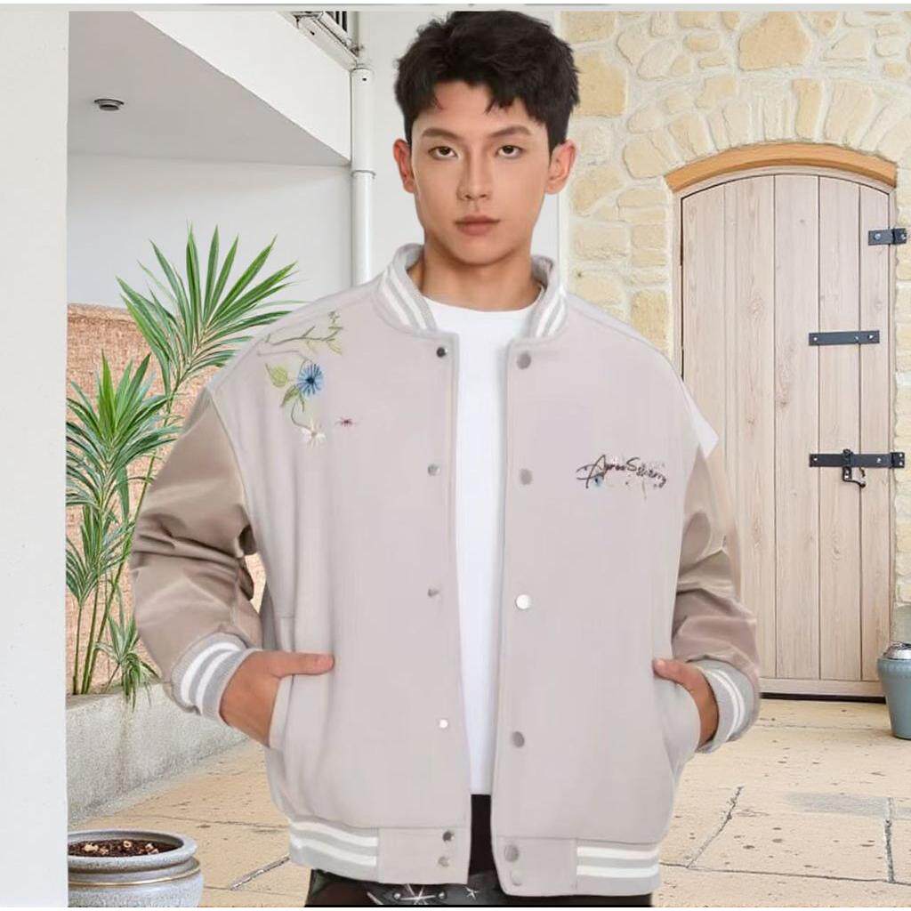 1506-1/JF841/P69春秋美式复古水洗做旧刺绣设计感百搭棒球服外套，女装短外套，星座1506-1