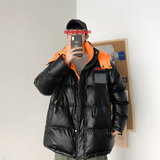 情侣羽绒服面包服短款连帽明星同款白鸭绒亮面加厚外套2021/，男装羽绒服，星座1506-1