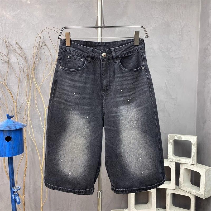 1506-1/KG501/P48宽松牛仔七分裤男高级感水洗短裤潮，男装牛仔裤，星座1506-1