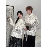 1506-1/C201941/P56春秋季男女宽松绑带风上衣，男装衬衫，星座1506-1