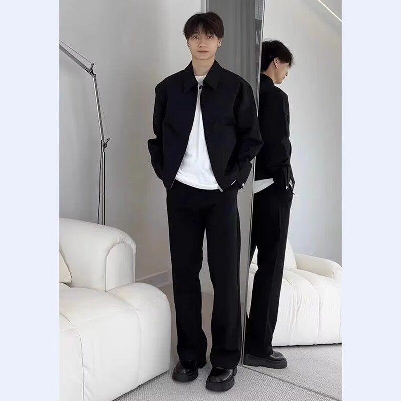 1506-1/TT1611/P62高级感外套松紧腰休闲裤套装两件套，男装休闲套装，星座1506-1