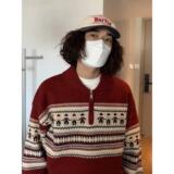 1506/M31651/P59秋冬新款开衫毛衣复古休闲慵懒风V领针织衫男，男装针织衫/毛衣，星座1506-1