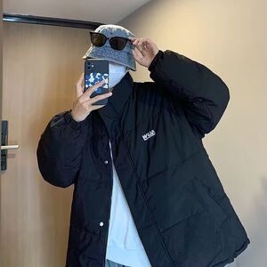 1506/M2121/P72冬季加绒加厚面包服新款潮流日系简约棉衣外套2图片