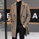 1506/FA231/P79冬季中长款毛呢大衣男加厚双排扣呢子风衣外套1，男装风衣，星座1506-1