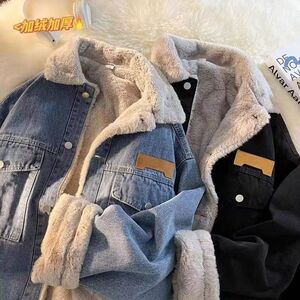 1506-1/JB10801/P63冬季潮牌宽松羊羔绒保暖棉服夹克图片