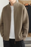 1506/MM30021/P72立领针织开衫外套男潮牌纯色拉链夹克男装1，男装夹克，星座1506-1