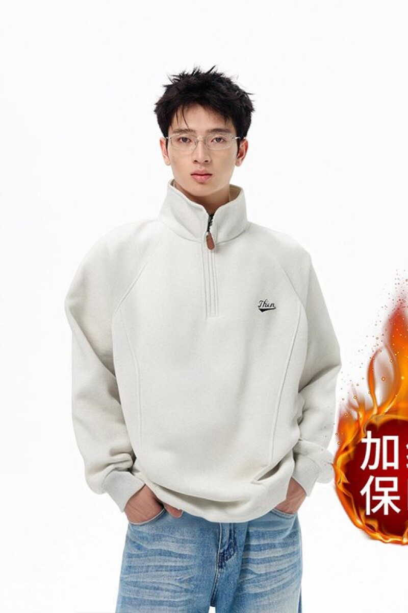 1506-1/WY43R1/P48美式重磅半拉链卫衣男女潮牌宽松图片