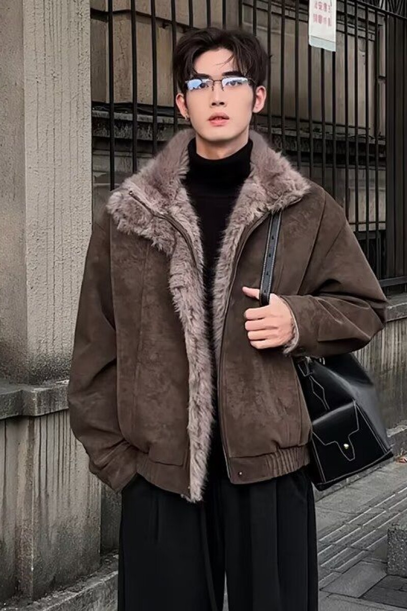 1506/M82371/P126加厚棉服男女宽松解构磨毛高级感毛领外套1,男装棉衣,星座1506-1