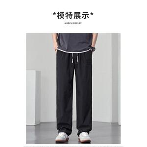 1506-1/K25981/P56夏季休闲加肥加大宽松凉感冰丝裤图片