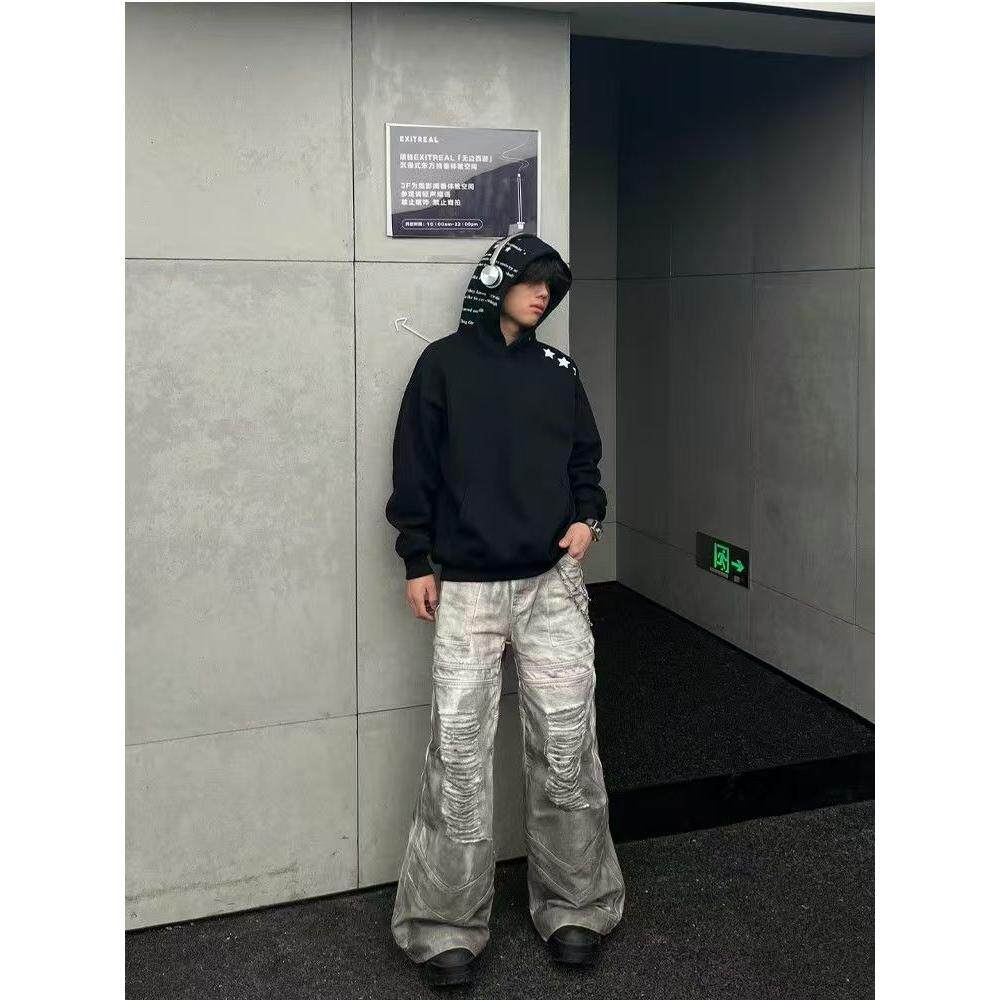1506-1/WW501/P48趣味五角星印花连帽外套男,女装短外套,星座1506-1
