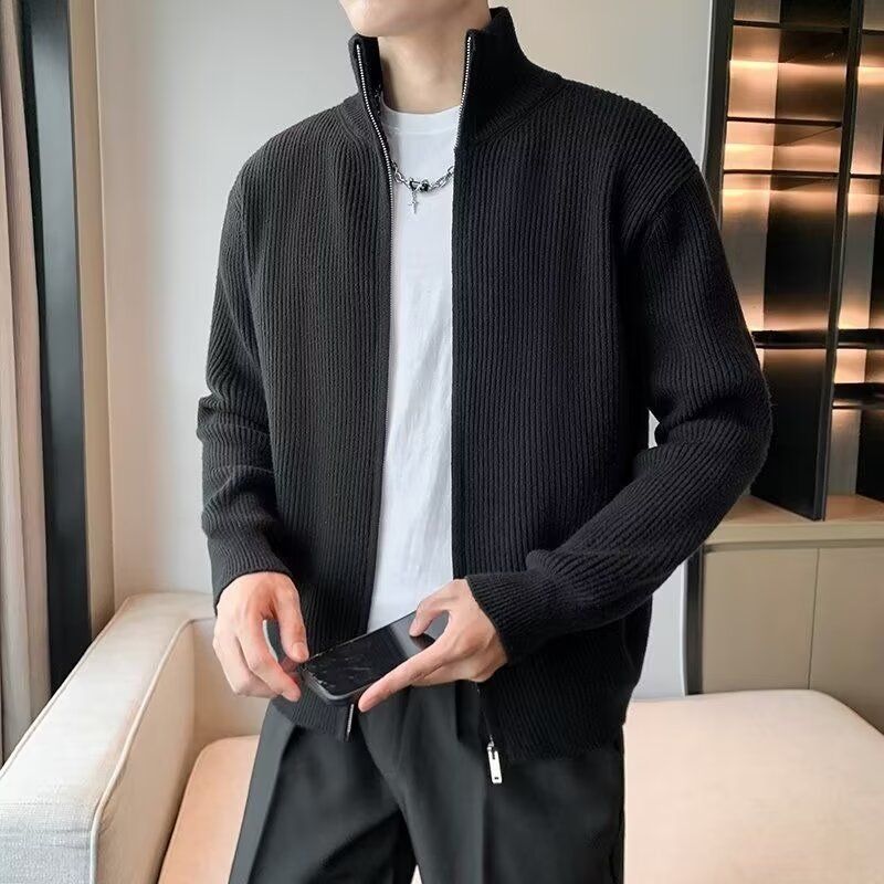 1506-1/MM2351/P49立领拉链青少年潮流纯色开衫针织外套,男装针织衫/毛衣,星座1506-1