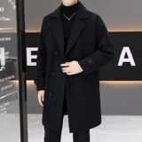 1506/FA231/P79冬季中长款毛呢大衣男加厚双排扣呢子风衣外套1，男装风衣，星座1506-1