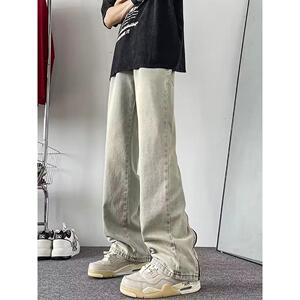 1506-1/K10271/P42美式高级感拼接设计牛仔裤男图片