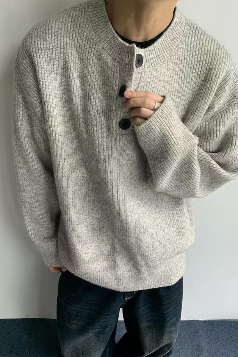 1506-1/M50101/P53灰色美式复古亨利领毛衣男款,男装针织衫/毛衣,星座1506-1