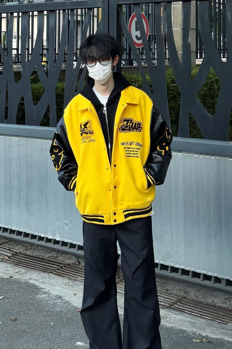 1506-1/JW8501/P45潮牌拼接印花棒球服夹克男,男装夹克,星座1506-1