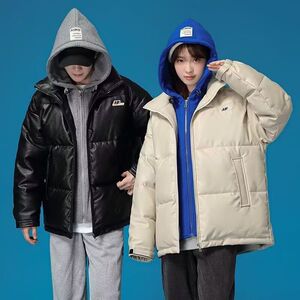 1506/M2071/P74冬季加绒加厚面包服新款潮流日系简约棉衣外套1图片