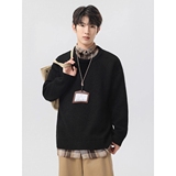 1506/QM2330/P63简约风假两件衬衫领针织衫男士秋冬季新款2，男装针织衫/毛衣，星座1506-1