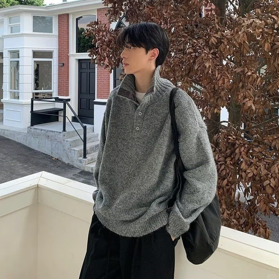 1506/MLD921/P52秋冬新款开衫毛衣美式复古休闲V领针织衫男2图片