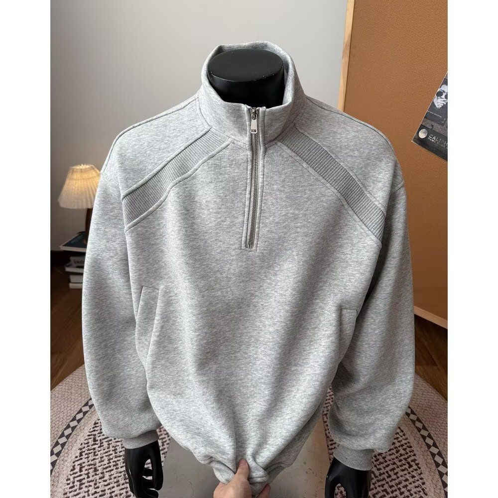 1506-1/W25071/P46半拉链卫衣男春秋款美式复古高级感上衣，男装卫衣，星座1506-1