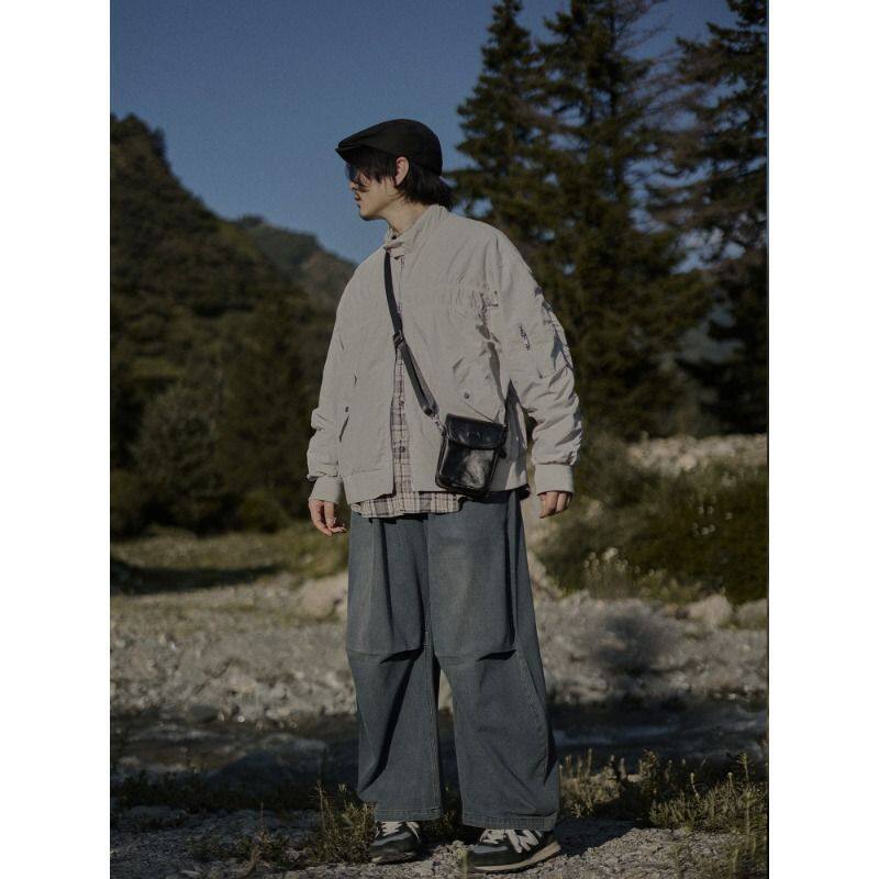 1506-1/J6911/P64秋季宽松休闲潮牌棒球服纯色工装外套图片