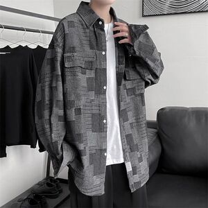 1506-1/C4561/P52秋季新款衬衫男宽松小众设计感上衣男图片