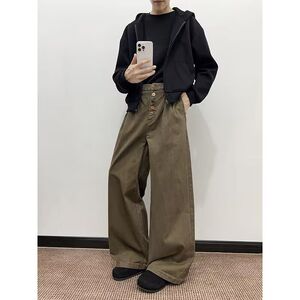 1506-1/KYXXSG1291/P54复古水洗做旧弯刀工装裤男女通图片
