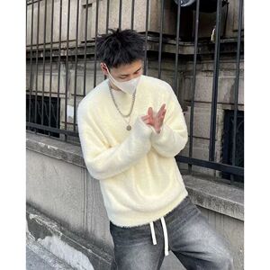 1506-1/MM081/P56毛衣男女秋冬季高级感痞帅软糯圆领针织衫图片