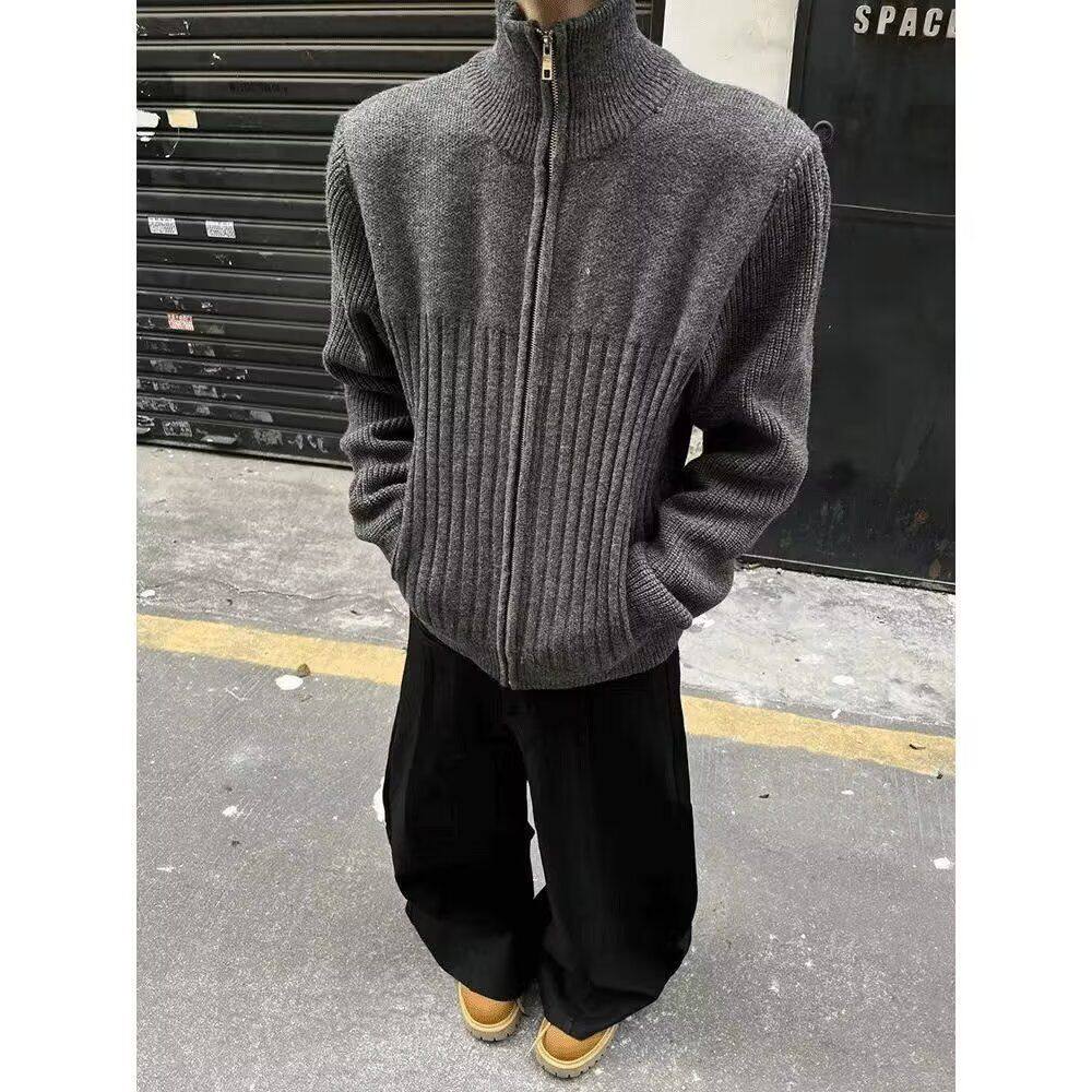 1506-1/MM58061/P70秋冬厚实百搭软糯简约实穿松弛感拉链毛衣男,男装针织衫/毛衣,星座1506-1