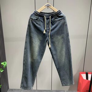 1506/QK8410/P50美式休闲复古渐变色水洗牛仔裤男长裤子1图片